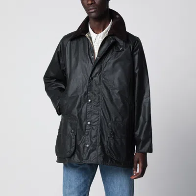 Barbour Sage Green Beaufort Waxed Jacket In Multi