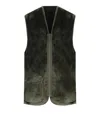 Barbour Warm Pile Waistcoast Green Sleeveless In Green
