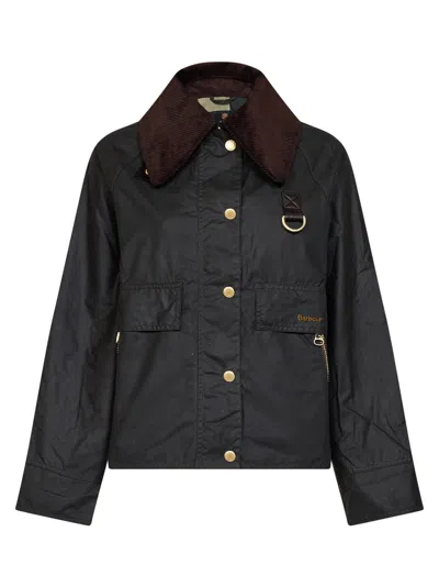 Barbour Sage Waxed Cotton Catton Jacket In Green
