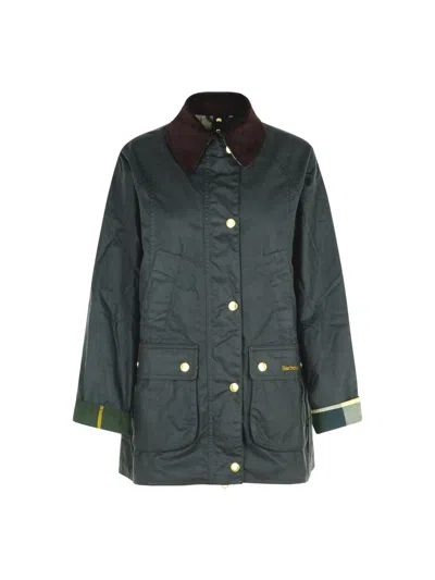 Barbour Sage Waxed Cotton Jacket In Green