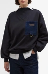 Barbour Saima Denim Pocket Sweatshirt In Blue