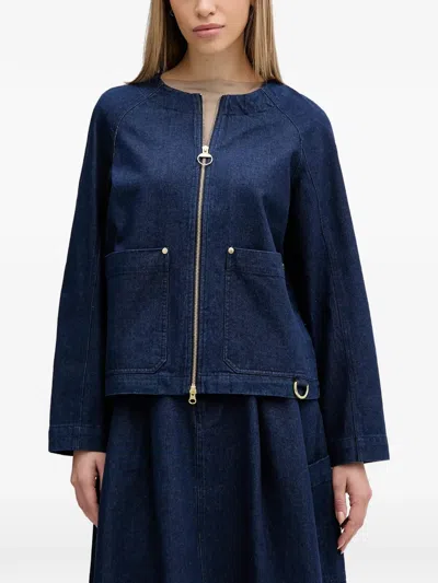Barbour Saima Zip-up Denim Jacket In Blue