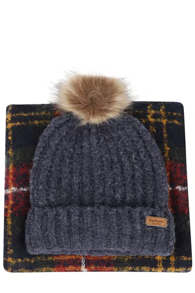 Barbour Saltburn Beanie Scarf In Blue