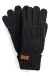 Barbour Saltburn Chunky Knit Gloves In Black