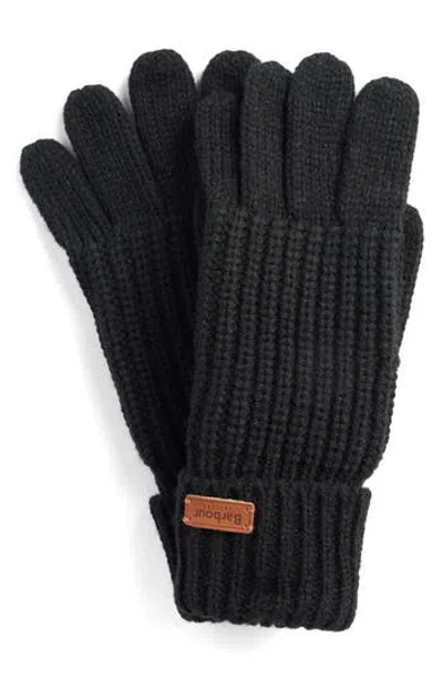 Barbour Saltburn Chunky Knit Gloves In Black