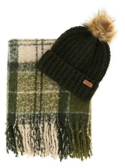 Barbour Saltburn Hat And Scarf Set In Multi
