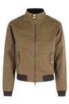 Barbour Sand Waxed Jacket With Double-slider Zipper In Brown