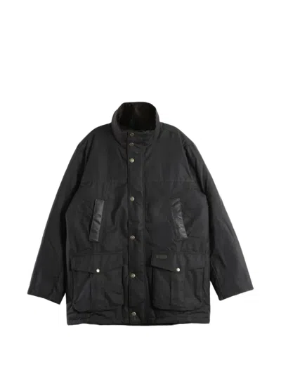 Barbour Sandale Waxed-finish Multi-pocket Jacket In Black