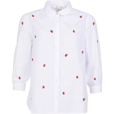 Barbour Sandridge Embroidered Button-up Shirt In White