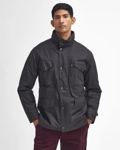 Barbour Sapper Mens Wax Jacket In Black