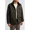 Barbour Sapper Water Resistant Waxed Cotton Jacket In Olive Green