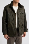 Barbour Ogston Wax Jacket In Olive Green
