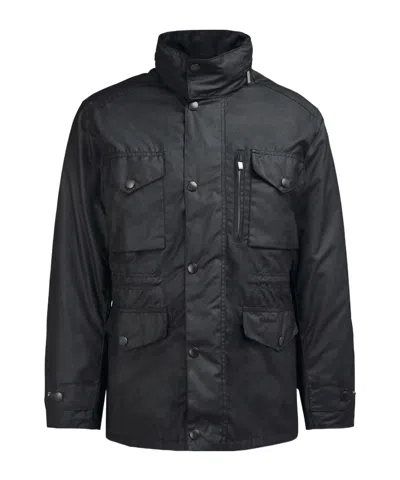 Barbour Sapper Wax-finish Jacket In Black