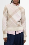 Barbour Sara Plaid Wool Blend Sweater In Neutral