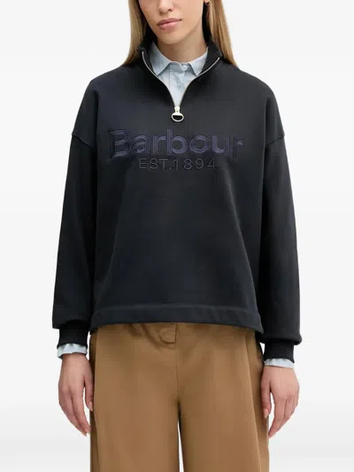 Barbour Sara Zip Turtleneck Sweater In Blue