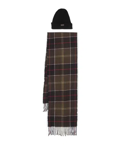 Barbour Scarf And Hat Set In Multicolour