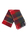 Barbour Deanna Tartan-fringed Scarf In Red