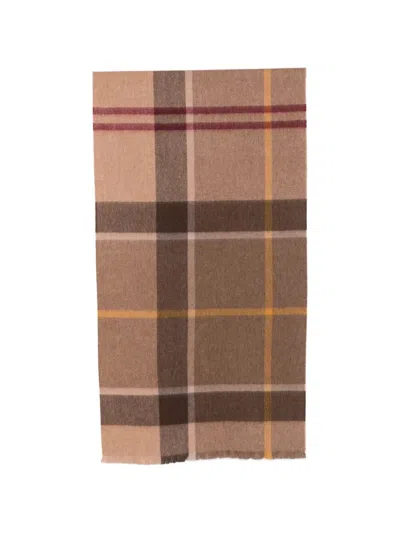 Barbour Scarf Wool "rosefield Tartan" In Gray