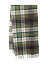 Barbour Tartan-check Fringed Scarf In Green