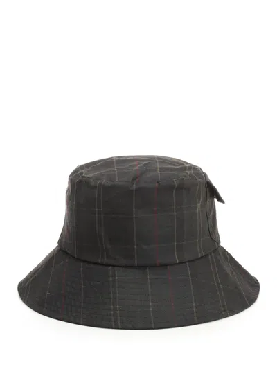 Barbour Scarlet Tartan Bucket Hat In Black