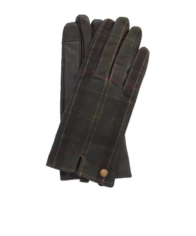 Barbour Scarlet Tartan Gloves In Black