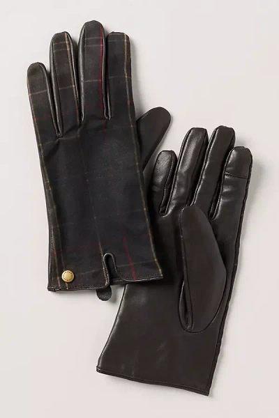 Barbour Scarlet Tartan Gloves In Black