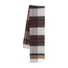 Barbour Plaid-pattern Fringed Scarf In Brown