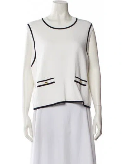 Pre-owned Barbour Scoop Neck Sleeveless Crop Top W/ Tags In White