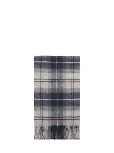 Barbour Scottish Fringed Scarf In Gray