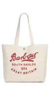 Barbour Script Tote Bag Red Logo