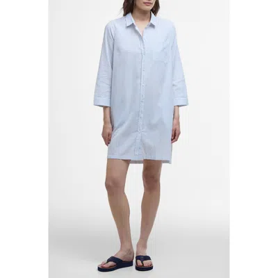 Barbour Seaglow Stripe Cotton & Linen Shirtdress In Chambray