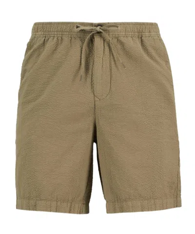 Barbour Seersucker Drawstring Shorts In Brown