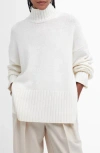 Barbour Serena Cotton & Wool Blend Turtleneck Sweater In Cloud White