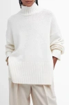 Barbour Serena Cotton & Wool Blend Turtleneck Sweater In Cloud White