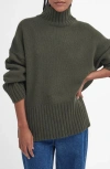 Barbour Serena Cotton & Wool Blend Turtleneck Sweater In Dark Moss Green