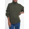 Barbour Serena Cotton & Wool Blend Turtleneck Sweater In Green