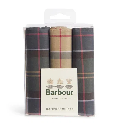 Barbour Set Of 3 Tartan Handkerchiefs In Gray