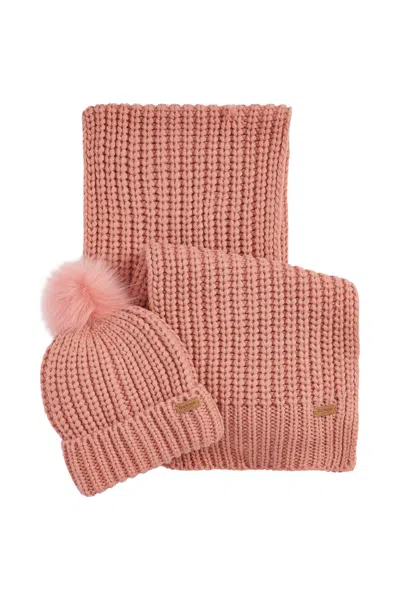 Barbour Set Scarf And Hat  Woman 2mlgs0023 Pink Rust