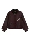 Barbour Shade Of Purple Jacket With A Ribbed Collar In Burgundy