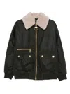 Barbour Shearling-collar Zip-up Jacket In Green