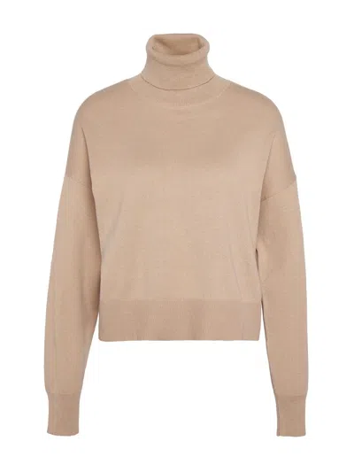 Barbour Shelby Cotton/cashmere Rollneck Sweater In Brown