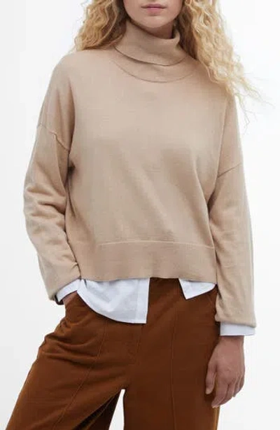 Barbour Shelby Knit Turtleneck Sweater In Neutral
