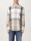Barbour Tailored Shirt Featuring Plaid Pattern And Pockets In Sand