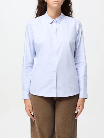 Barbour Twill Cotton Hsirt In Hellblau