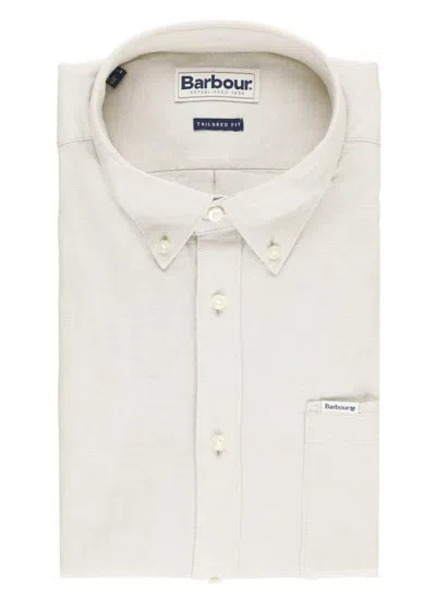 Barbour Button-down Linen Cotton Shirt With Logoed Pocket
