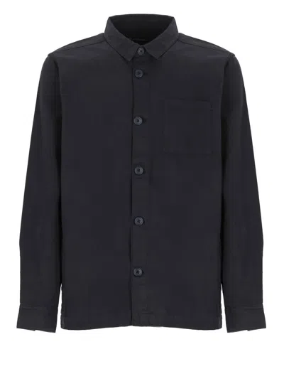 Barbour Oversize Cotton Shirt Long Sleeves In Black