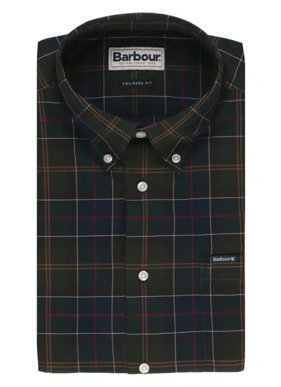 Barbour Checkered Cotton Shirt Chest Pocket In Blue