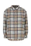 Barbour Embroidered Flannel Shirt With Long Cuffed Sleeves In Neutral