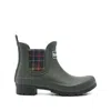 Barbour Kingham Tartan-check Rain Boots In Green