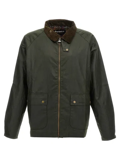 Barbour Short Bedale Jacket In Green